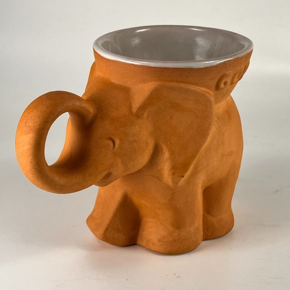 Vtg Frankoma Elephant Mug Cup Clay Stoneware Glaze Republican GOP Political 80s - Picture 2 of 13